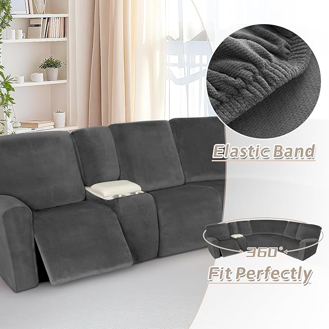 Arfntevss Sectional Recliner Couch Covers Velvet Washable Corner Sectional Sofa