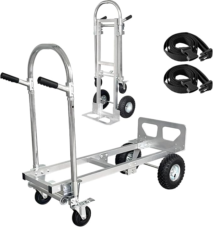 Silver Convertible Hand Truck Dolly Cart