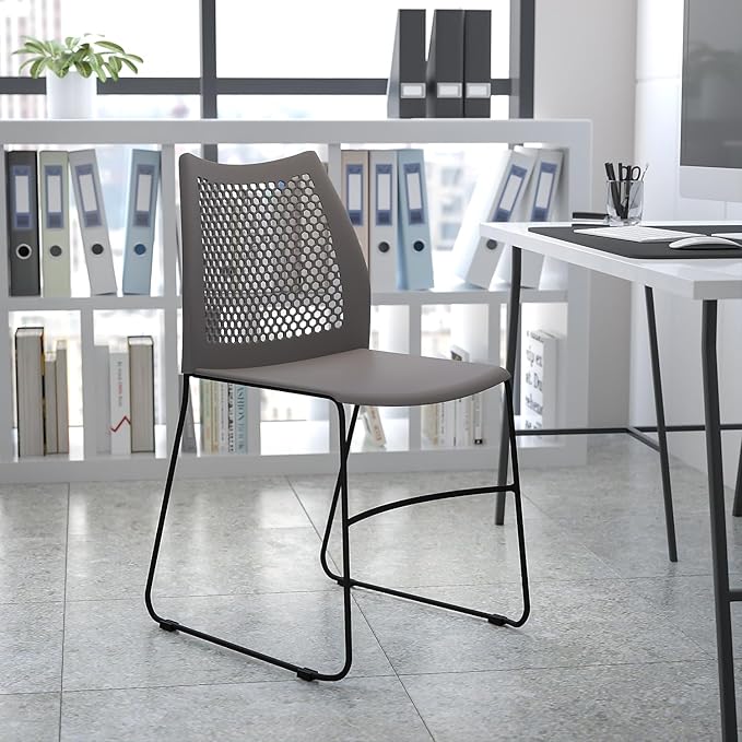 Flash Furniture HERCULES Series 661 lb. Capacity Gray Stack Chair