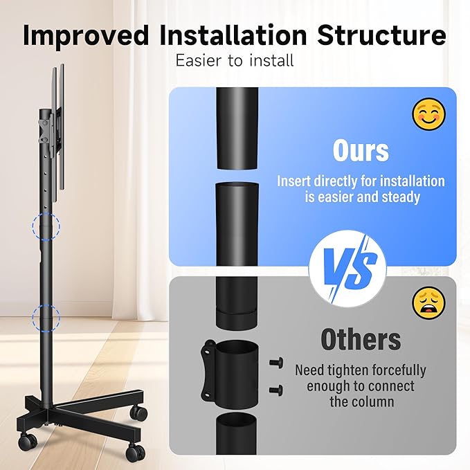 XINLEI Mobile TV Stand on Wheels