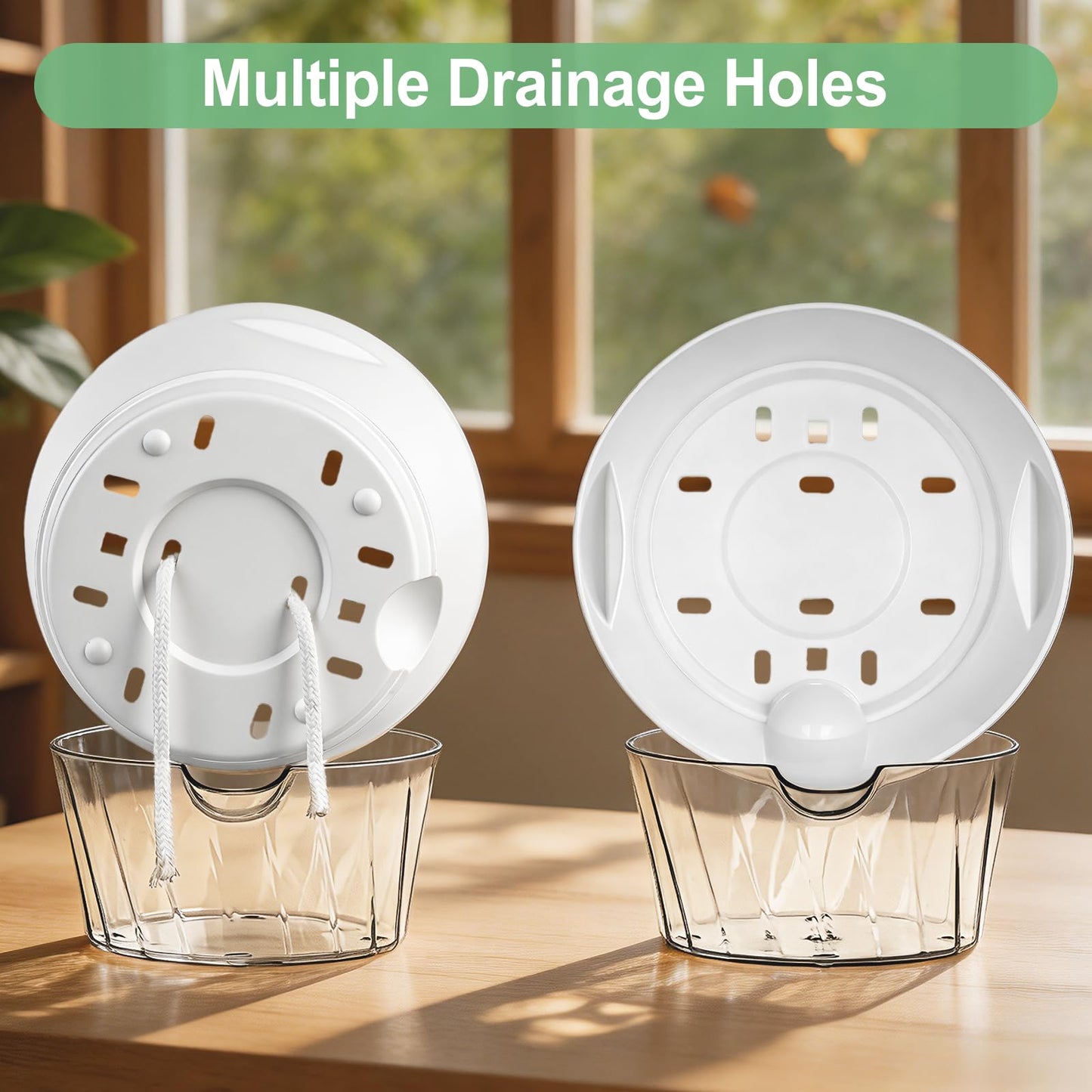 Hayder 5/6/7 Inch Self Watering Pots for Indoor Outdoor Plants 6 Pack, Plastic Planter with Drainage Holes, Water Level Indicator & Deep Clear Reservoir, Modern Decorative Flower Pots