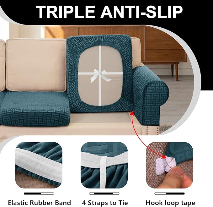 UNBBRRL 10 Pieces Stretch Sofa Cushion Covers
