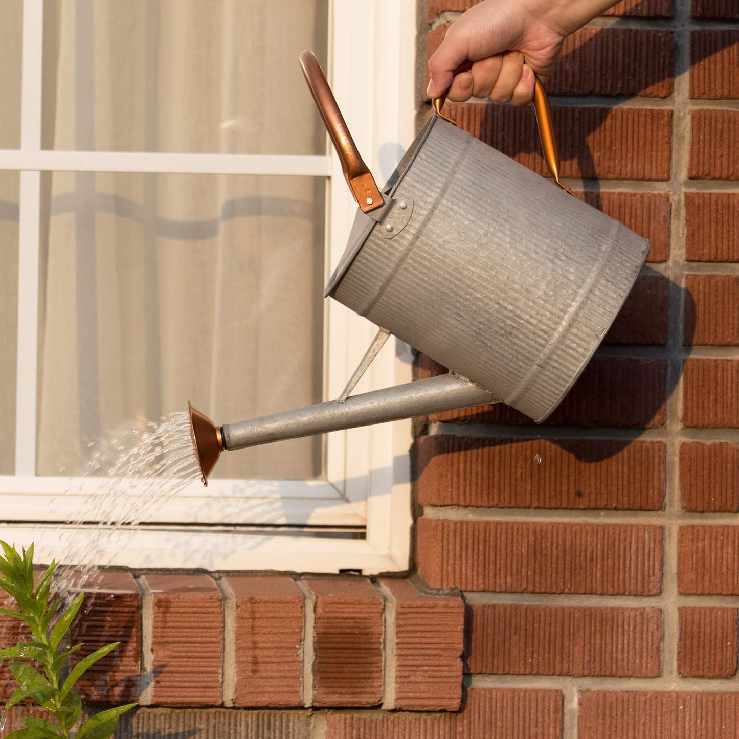 HORTICAN 1 Gallon Watering Can, Metal Watering Can with Removable Spout, Farmhouse Galvanzied Water Can, Nice Plant Water Can for Indoor Use and for Outdoor Use