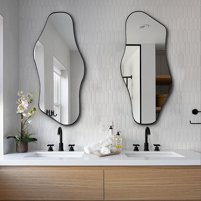 Irregular Wall Mirror, Modern Organic Shaped Mirrors