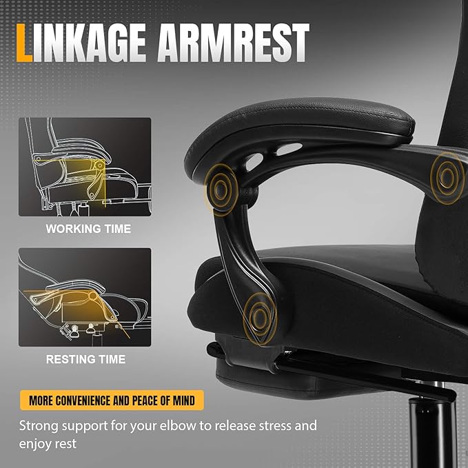 GTPLAYER Gaming Chair with Pocket Spring Cushion, Leather Office Chair with