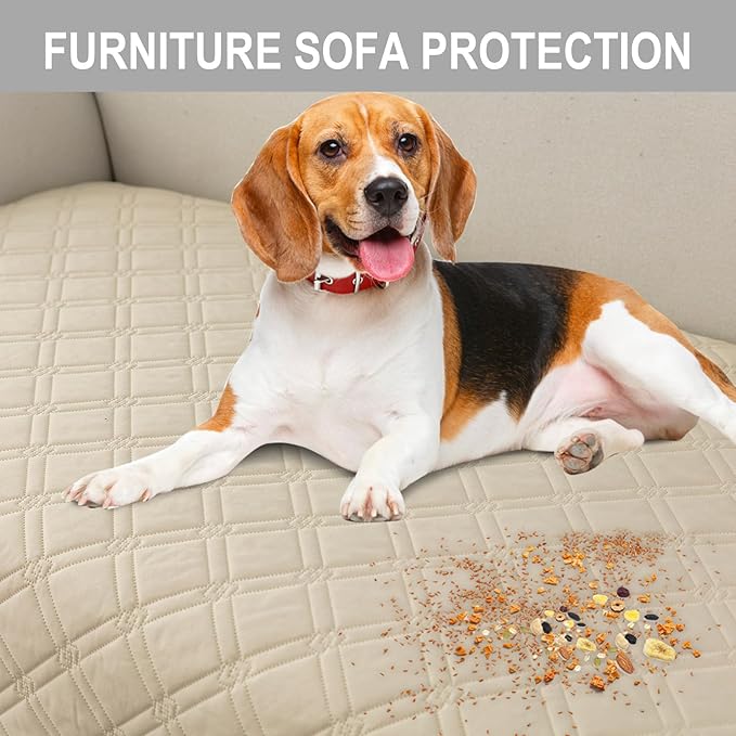 Genina L Shape Couch Cover, Sectional Couch Chaise Covers, Waterproof Washable