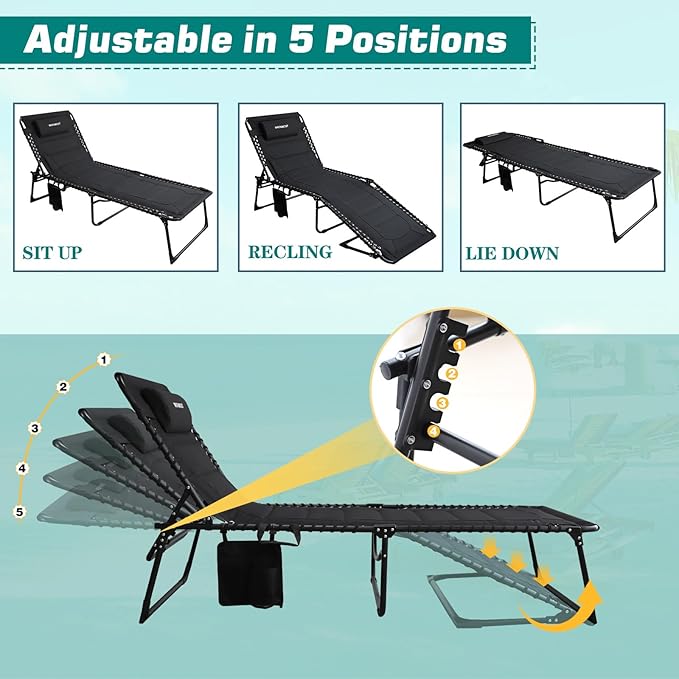 Outdoor Folding Lounge Chair Padded