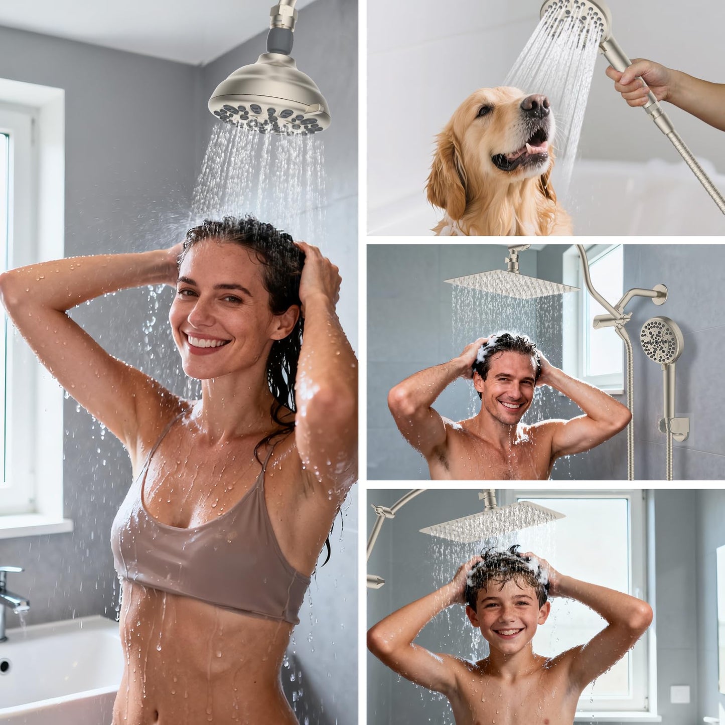 Hibbent All Metal 1 Pack Shower Head Flow Control Valve, G1/2 Brass Shut-off Valve with Metal Handle Lever, Shut OFF Water Flow Control Regulator for Handheld Shower, or Bidet Sprayer, Brushed Nickel