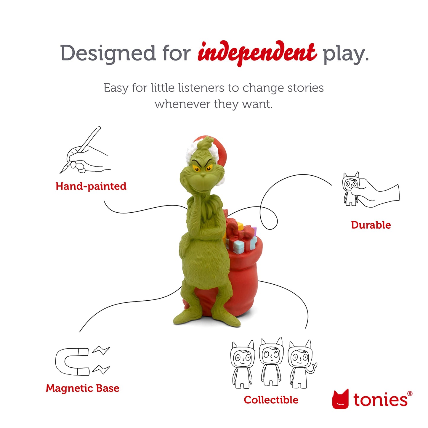 Tonies Grinch Audio Toy Figurine from How The Grinch Stole Christmas by Dr. Seuss