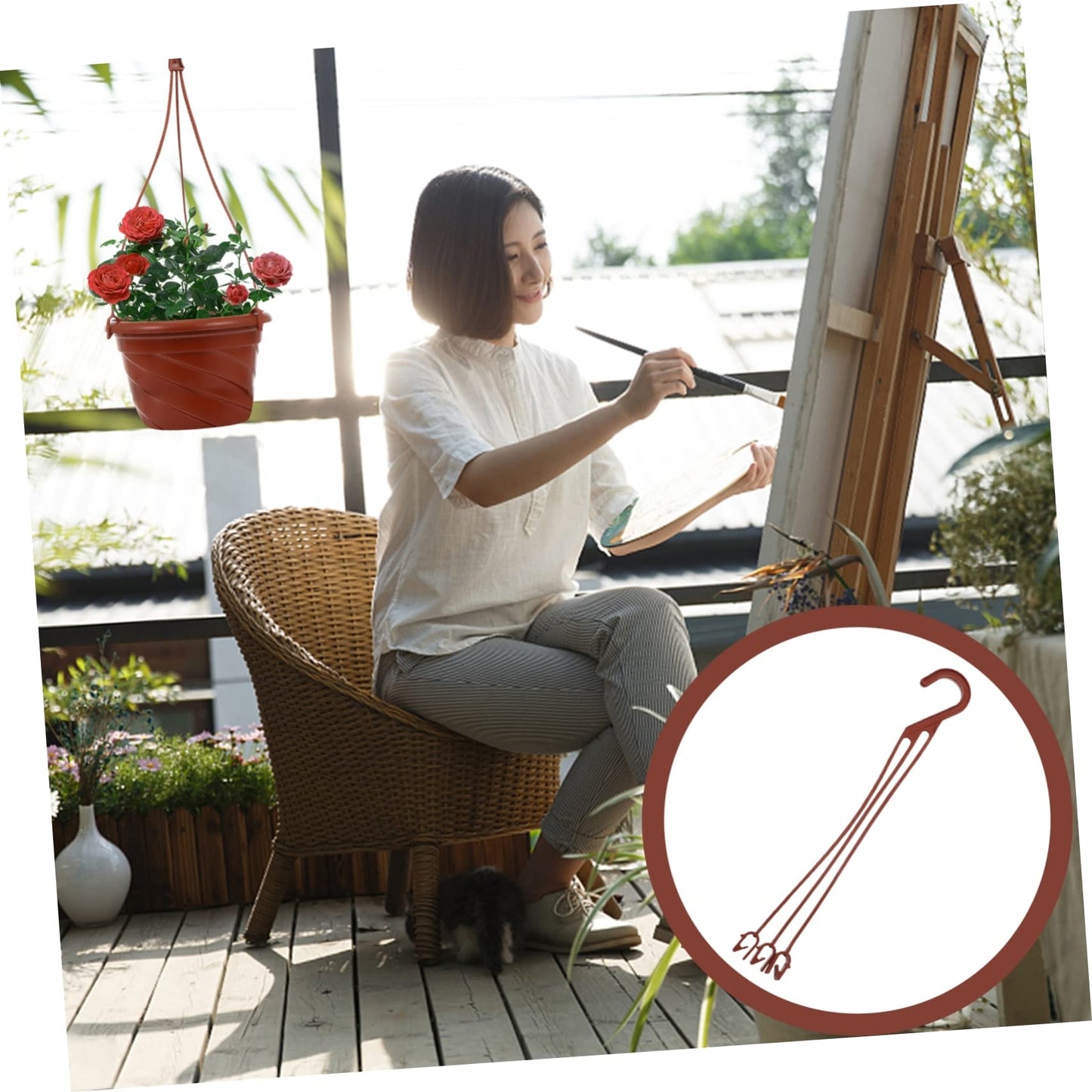 LABRIMP 50pcs Plastic Hanging Hooks for Flower Pots Durable Plant Holders for Garden Wall-Mounted Planter Hooks for Decoration
