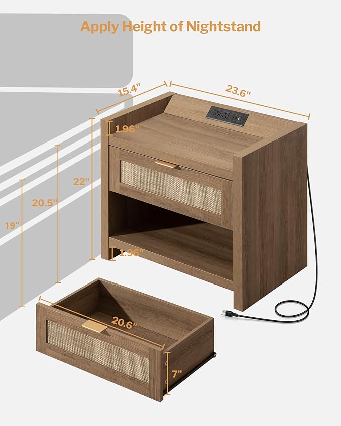SICOTAS Night Stand Bed Side Table