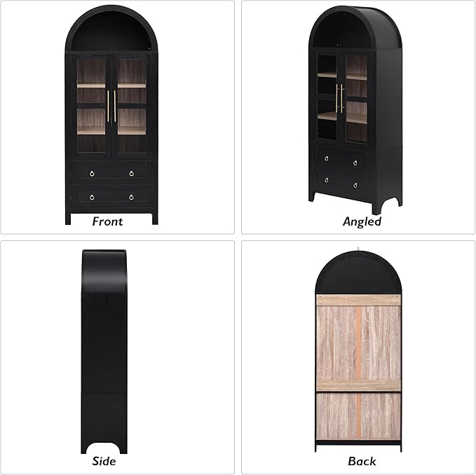 71" Arched Storage Cabinets