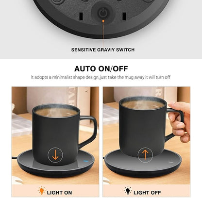Lesipee Coffee Mug Warmer with Auto Sensor, Smart Coffee Cup Warmer for Desk, Electric Beverage Warmer Plate, Coffee Warmer Auto Shut Off, Candle Warmer for Office Home for Friends