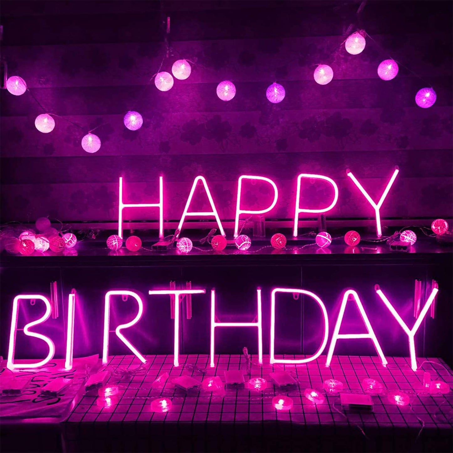 ENUOLI Neon Signs, Pink Light Up Letters with Lights for Wall Decor, Christmas Party, Bar Decorations, Wedding, Birthday
