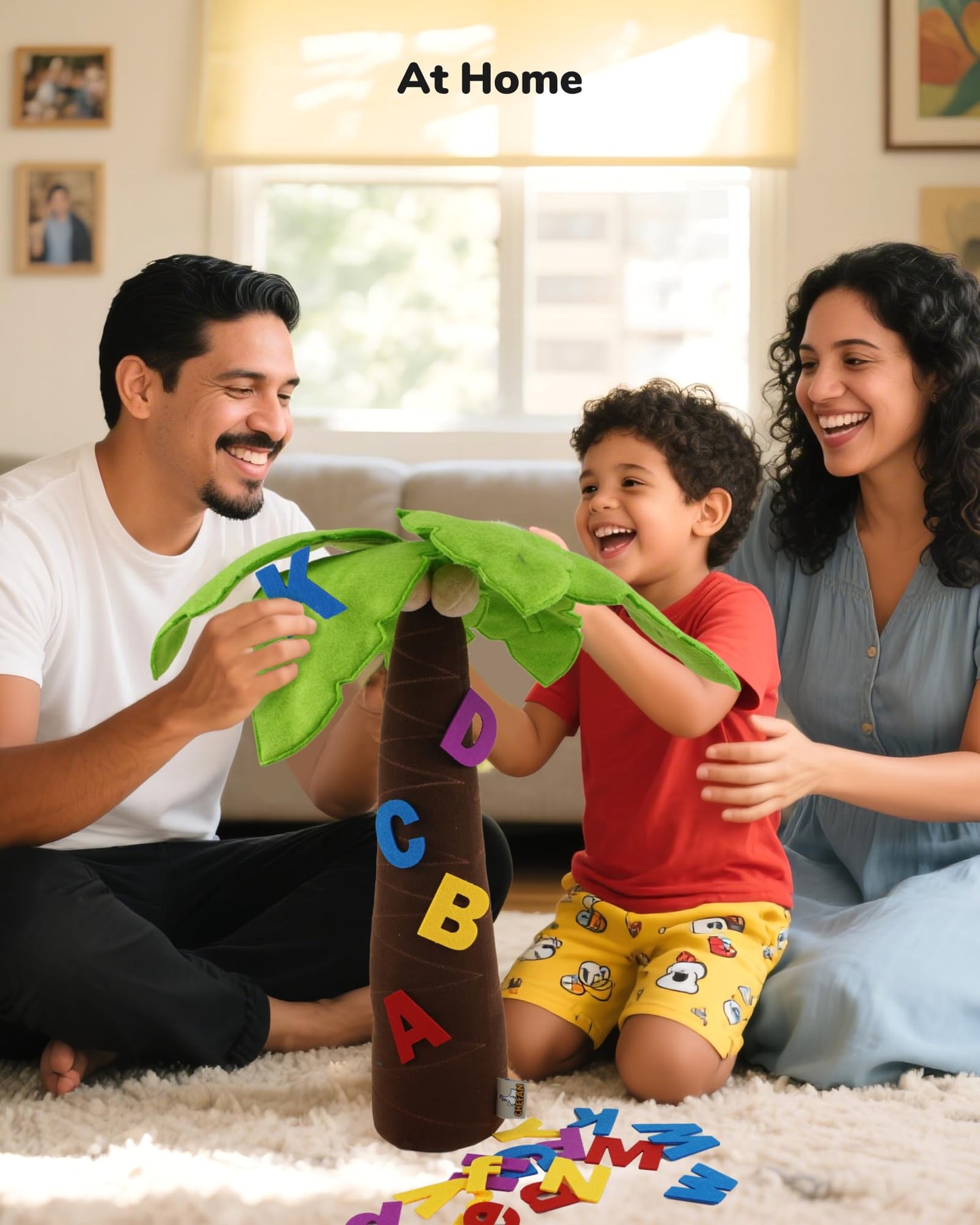 CHEFAN Felt Letter Tree, Freestanding Coconut Tree, Alphabet Game Set Props from The Childhood Favorite Book for Early Education Home Classroom Play
