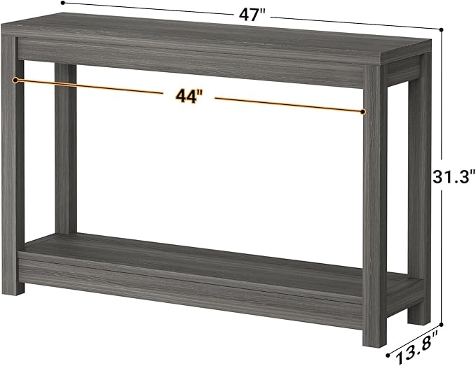 Besiost 47" Farmhouse Wood Entryway Table Narrow Console Table
