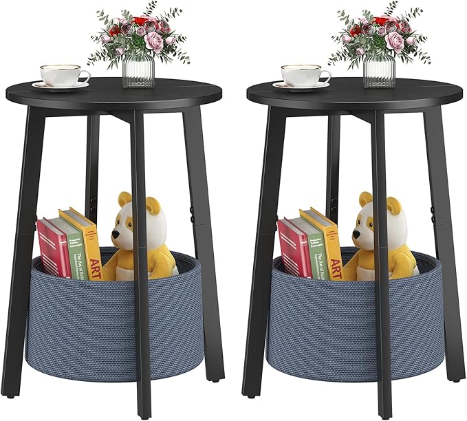 sthmec Small Round Side End Table Set of 2