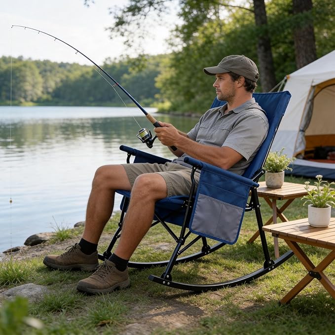 Romswi 2 Pack High Back Portable Rocking Chair