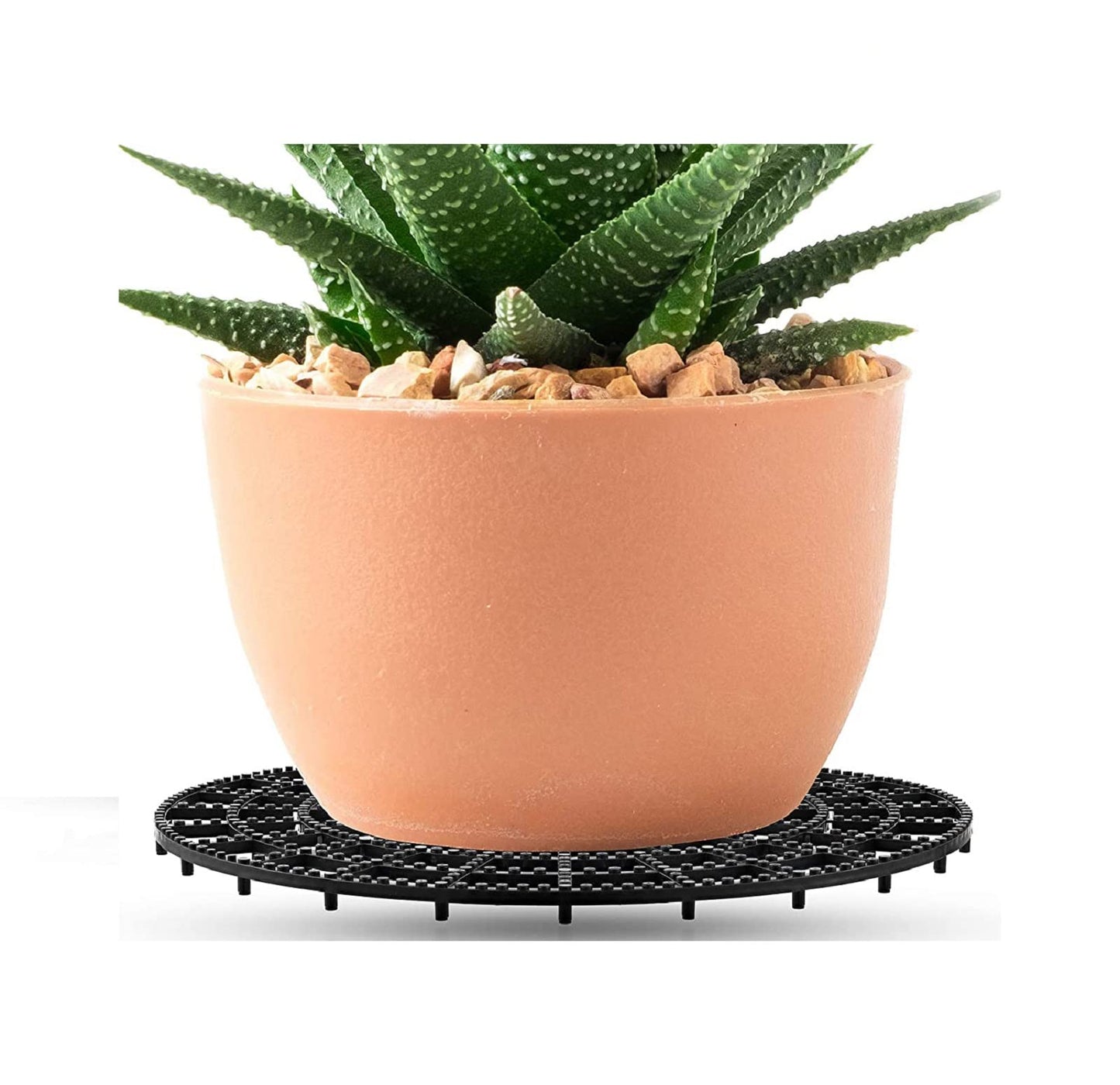 11 Inch Round Plant Riser Trivet Stand Pot Saucer Floor Protector Size Adjustable for Prevent Rot and Damage on Patio & Deck Carpet (6 Pcs)