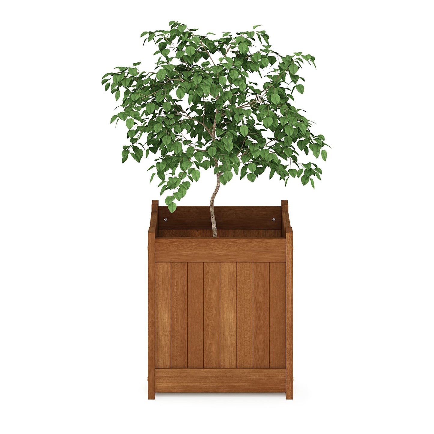 Furinno FG16450 Tioman Hardwood Flower Box, One-Pack, Natural