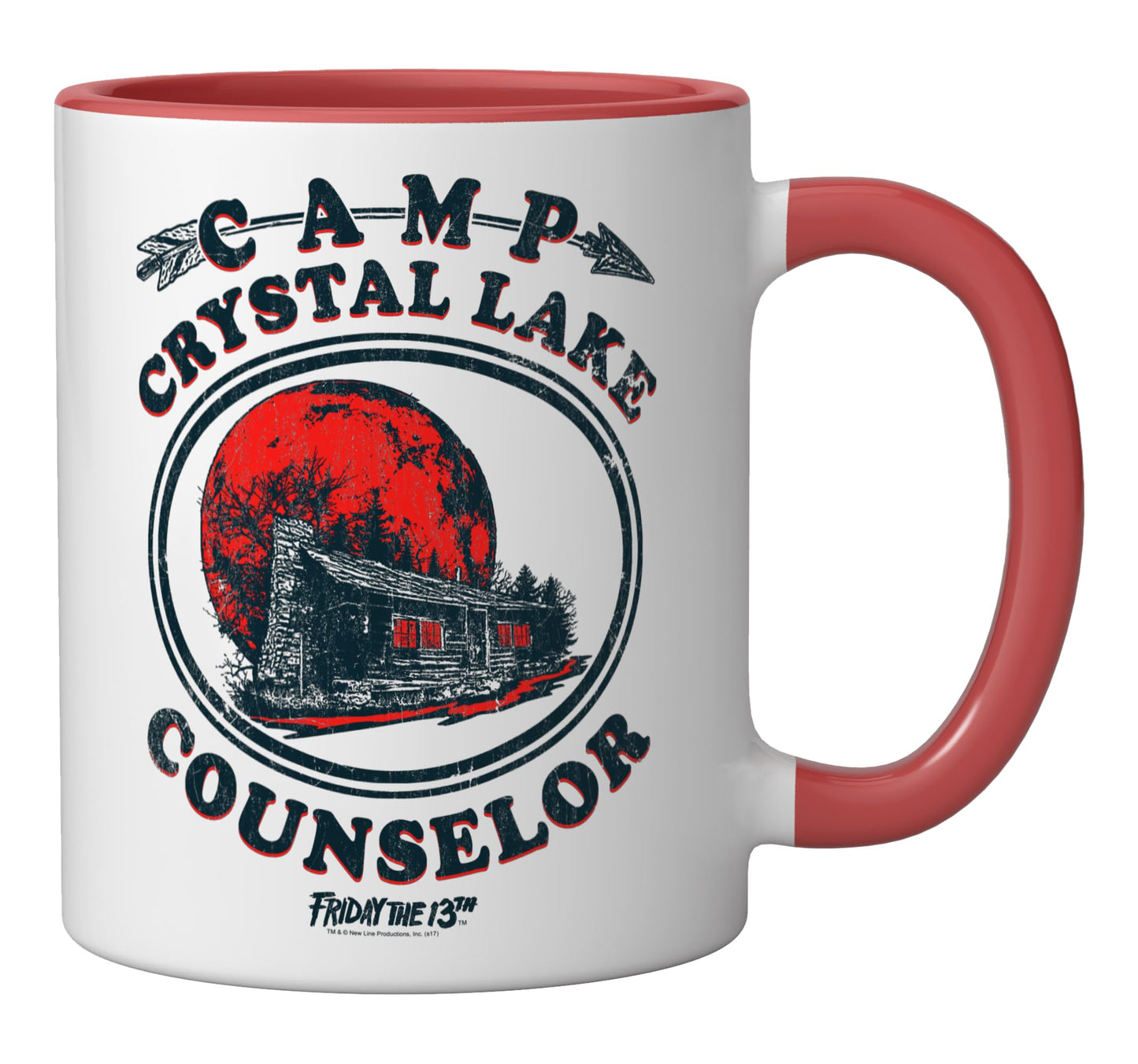 Friday the 13th Camp Counselor Ceramic Mug, Red/White