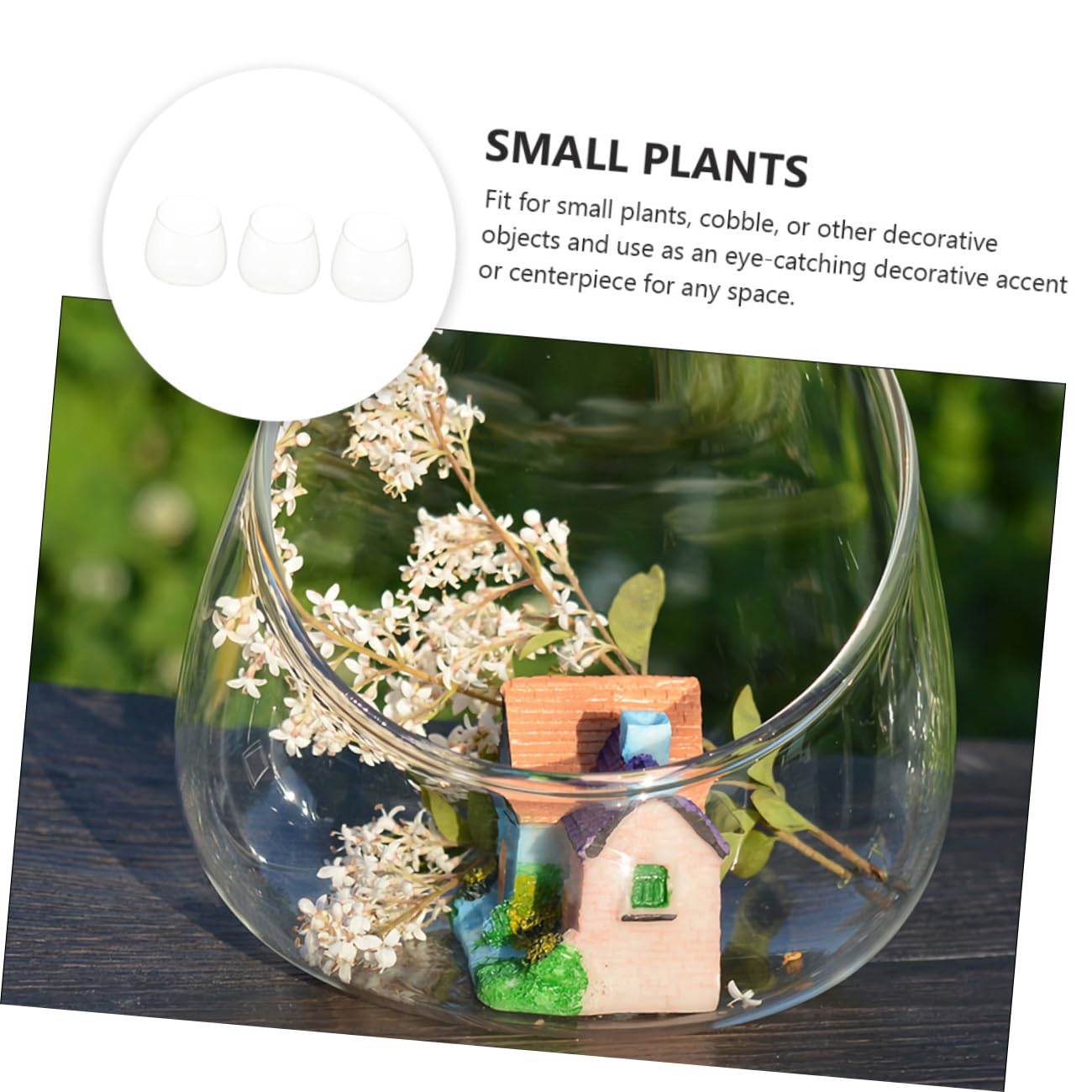 ABOOFAN 3pcs Glass Slant Cut Terrarium Bottles for Plant Display Decorative Landscape Ornaments for Home Desk Shelf and Dining Table Decor