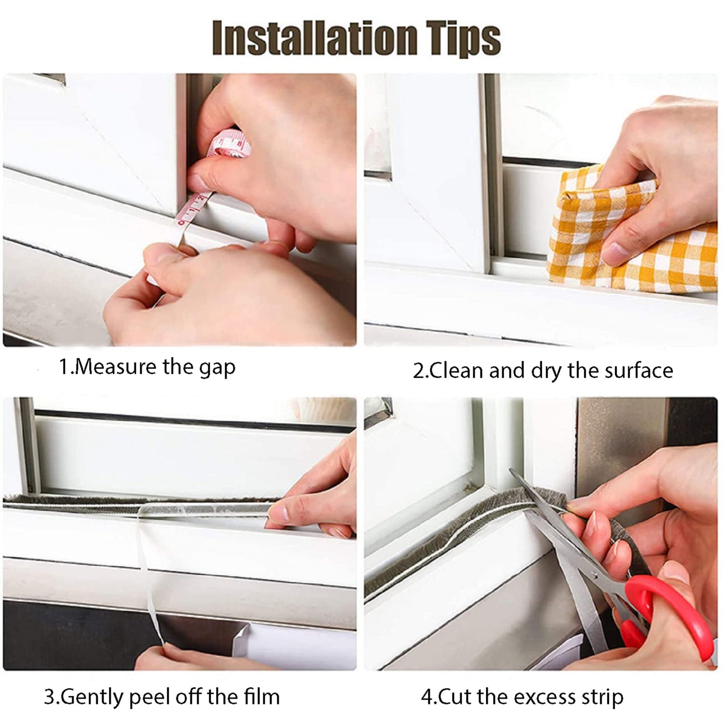 33 Ft Gray Self-Adhesive Soundproofing Weather Stripping for Doors and Windows, 0.35" Wide x 0.2" Thick