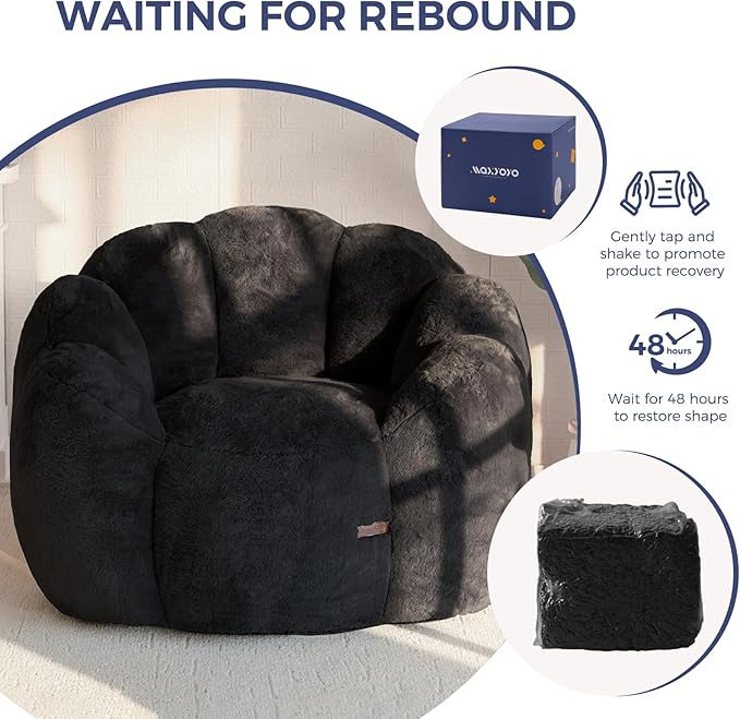 MAXYOYO Bean Bag Chair for Adults, Floral Shaped Bean Bag Sofa, Ultra Soft Faux