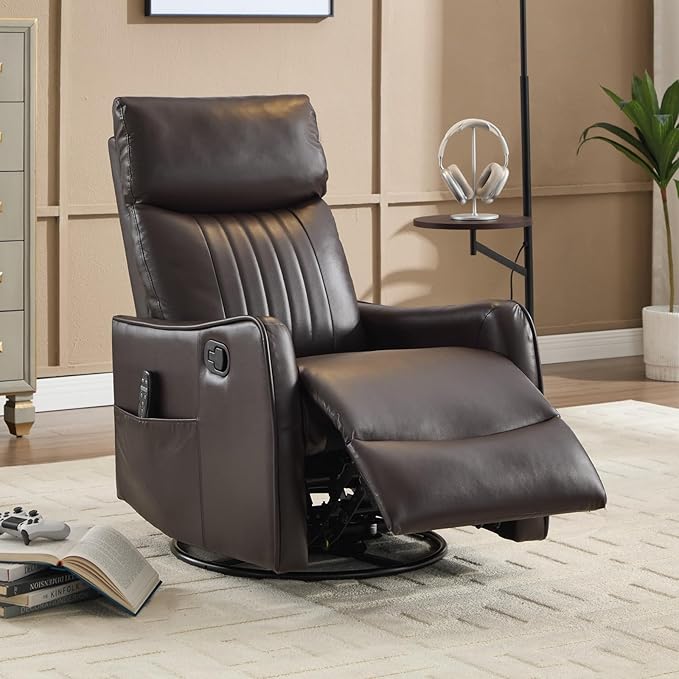 Trustyue Swivel Rocker Recliner Chair, 360° Swivel Recliner