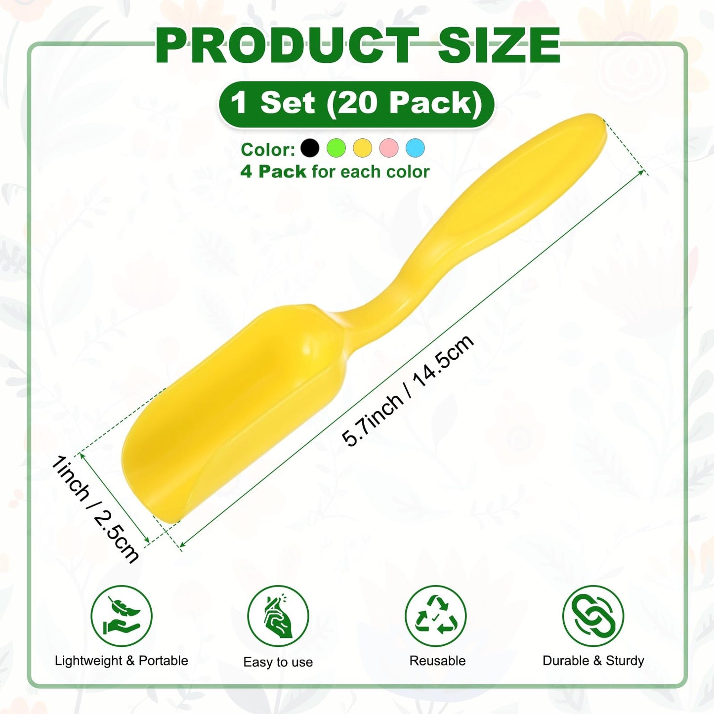 M METERXITY 20-Pack Mini Gardening Shovel Spoons, Plastic Garden Soil Scoops for Cultivation Digging Transplanting/Flower Planting/Plant Succulent, Colorful Small Gardening Tools [Multicolor]