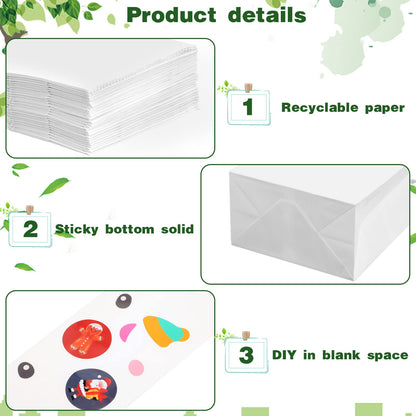 Containlol 200 Pcs Small Paper Bags, 1 lb Mini Paper Treat, Kraft Lunch Bags 6.7 x 3.54 x 2.36 for Christmas Wedding Favor Grocery Candy Cookie Sandwich Popcorn Bread Snack(White)