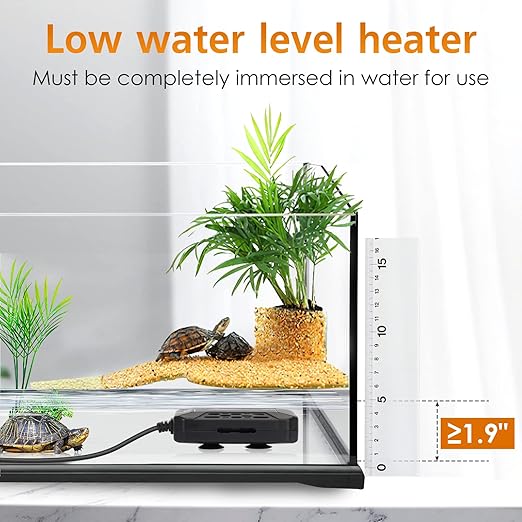 AQQA Aquarium Submersible Heater for Fish Tank,LED Temperature Display and Built-in Thermometer,External Controller Temperature Control Range 59℉-93℉,Safety Control Protects 100W