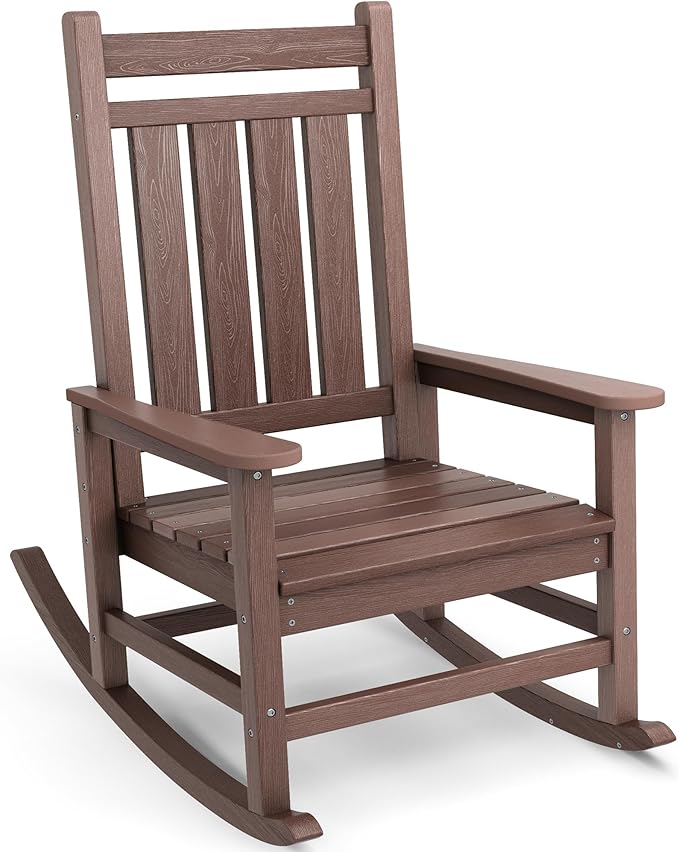 SERWALL Outdoor Rocking Chair, HDPE Rocking Chair