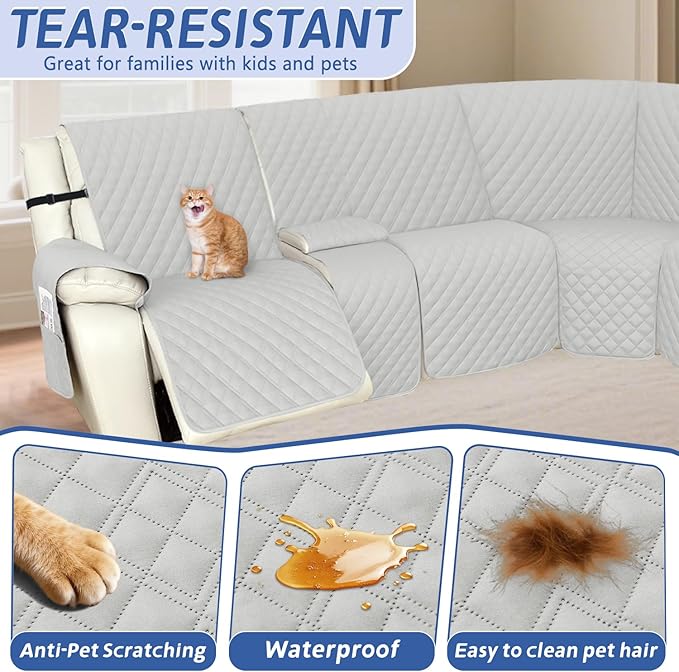 Arfntevss Recliner Sectional Couch Covers 1OO% Waterproof L Shape Sofa Cover