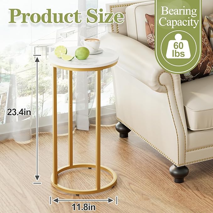 C Shaped End Table, Couch Side Tables