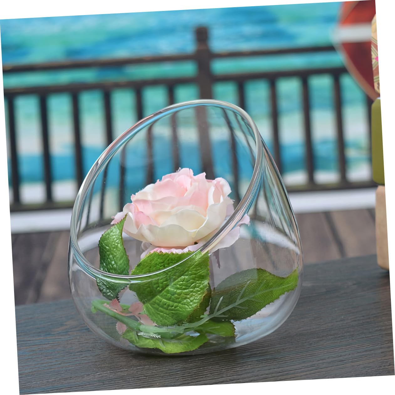 OSALADI 3pcs Slant Cut Glass Bottle Terrarium for Succulent Micro Landscape Display, Eco-Friendly Tabletop Glass Plant Vase for Home Office Décor