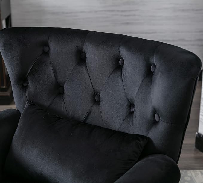 Mid Century Modern Accent Chair Upholstered Armchair Comfy Velvet Fabric Single