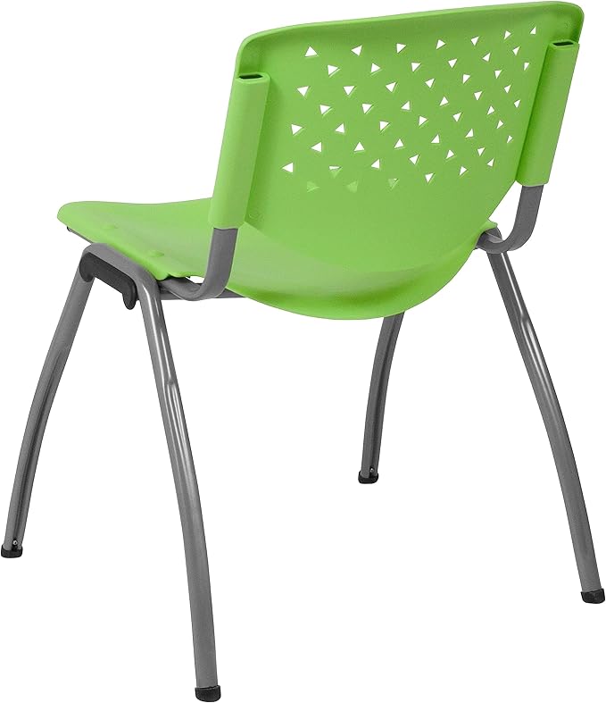 Flash Furniture HERCULES -5 Pack 880 lb. Capacity Green Plastic Stack Chair |