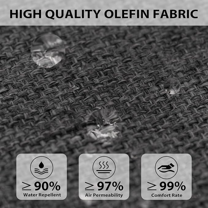 Sundale Outdoor Olefin Quilted Lounge Cushion Set of 4, Patio Foldable Chaise