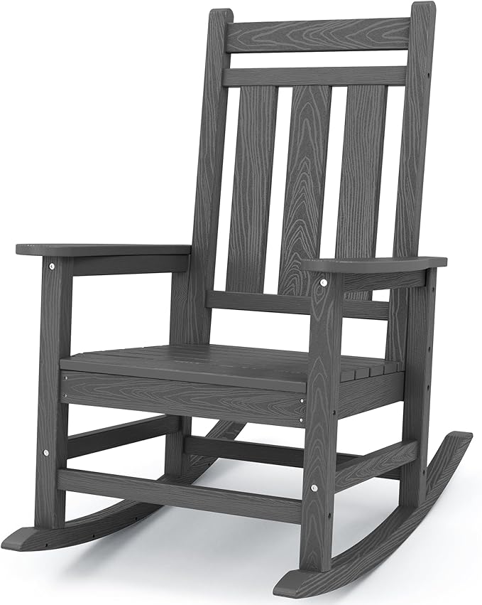 KINGYES Oversized Outdoor Rocking Chair, All-Weather Patio Rocking Chairs