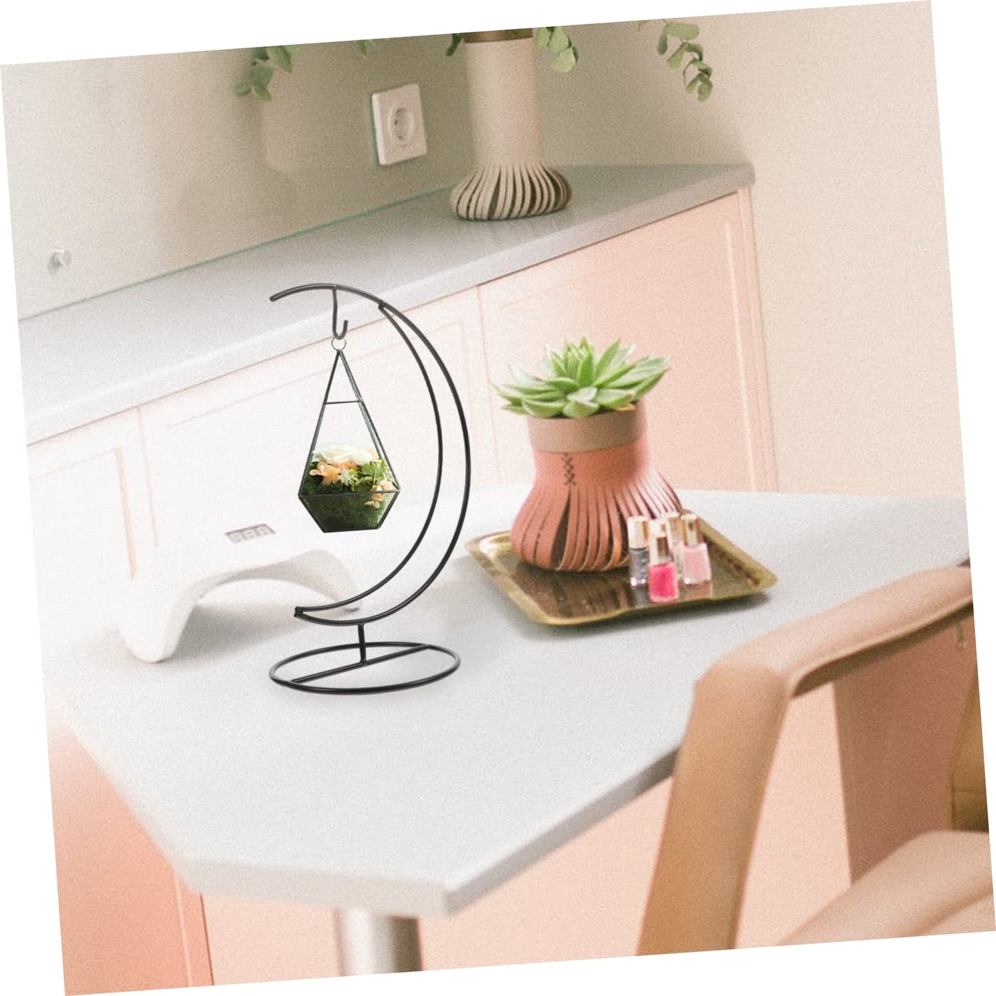 IWOWHERO 4pcs Iron Green Plant Hanging Rack Sturdy Flowerpot Hanger Hydroponic Vase Hanger for