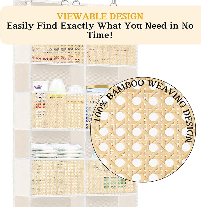 Over The Door Organizer 5 Tiers, Extra Large Behind Door Storage of 10