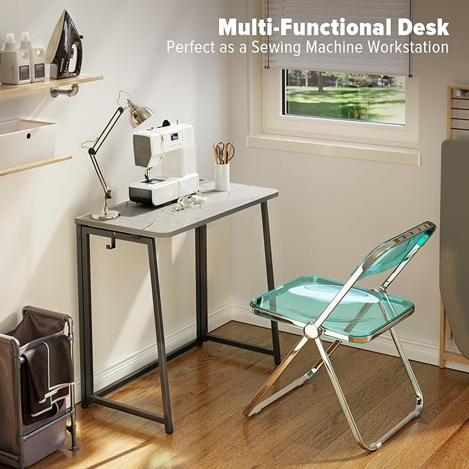 WOHOMO Small Foldable Computer Desk Writing Study Desk Easy Assembly