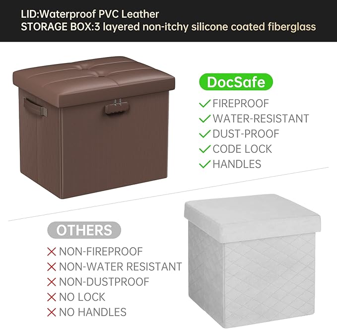 DocSafe Storage Ottoman Foot Rest Stool