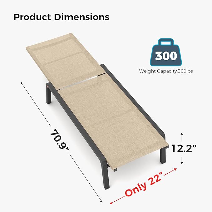 Patio Chaise Lounge Set of 2