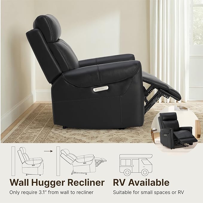 KISLOT Leather Recliner Chair Set of 2, Wall Hugger RV Recliners