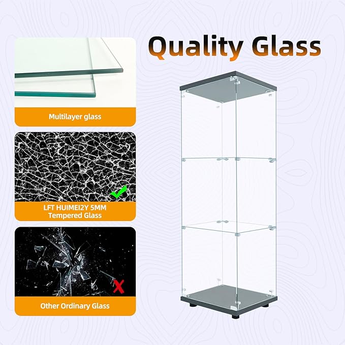 LFT HUIMEI2Y Glass Display Cabinet 3-Shelf
