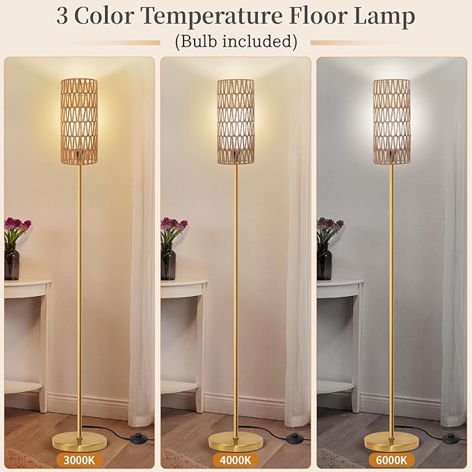 Ruiever Floor Lamp for Living Room, Farmhouse Floor lamp, Modern Standing lamp
