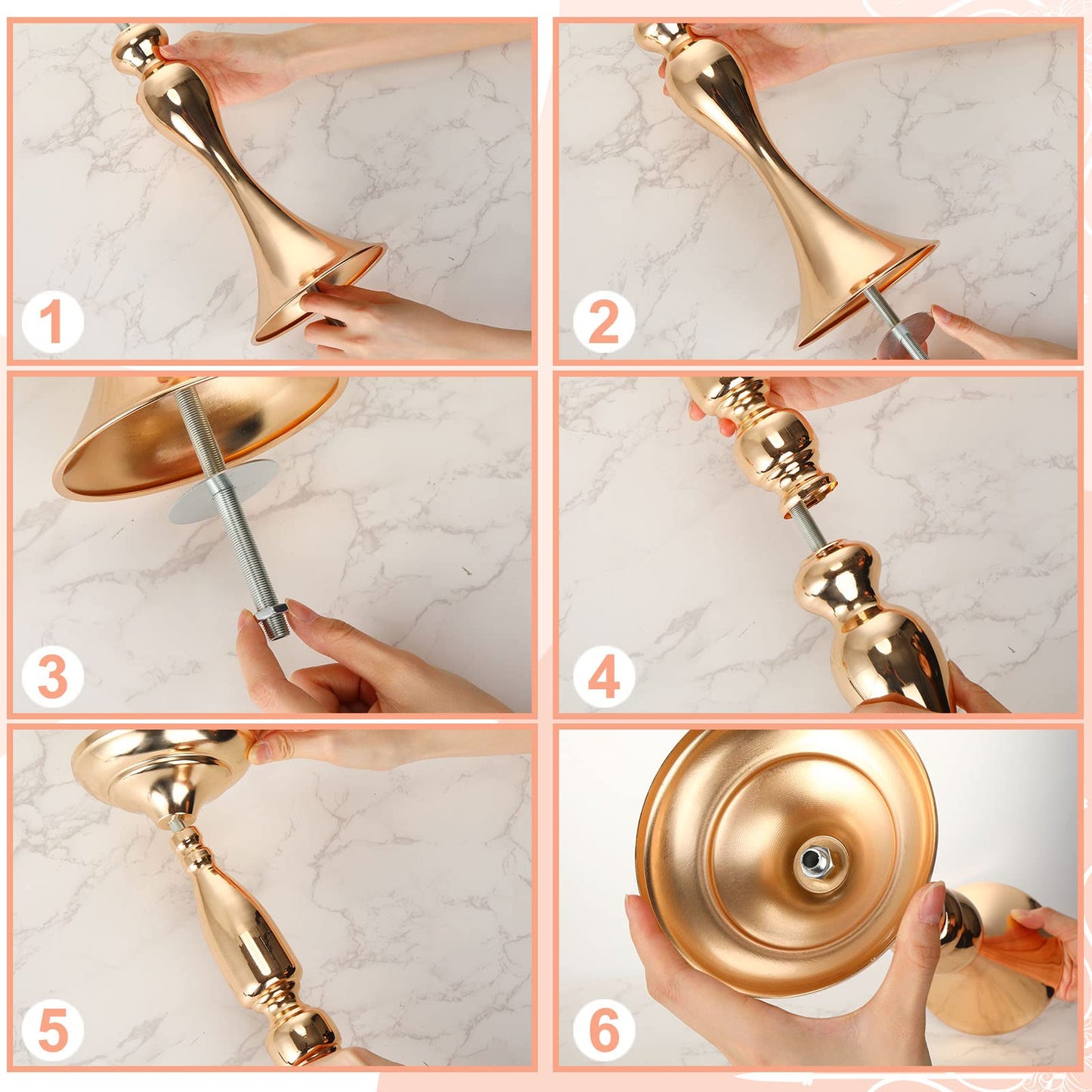 Rtteri 24 Pcs 20 Inch Tall Wedding Flower Stand Wedding Centerpieces for Table Metal Centerpiece Stand Flower Vase Floral Arrangement Holders for Reception Birthday Party Hotel Home Decoration (Gold)
