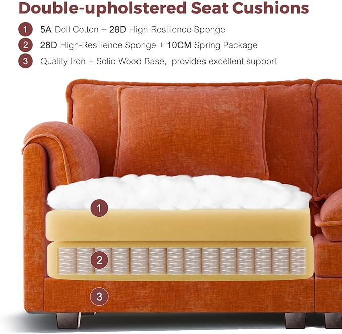 ELUCHANG Oversized 79" Modular Sectional Sofa Bed, Comfy Cloud Couch